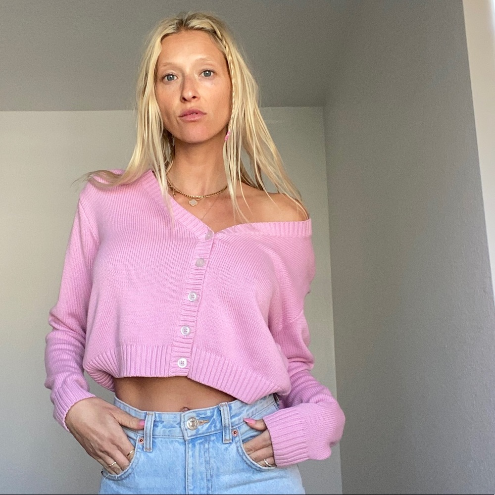 Brandy Melville Pink Billie cardigan